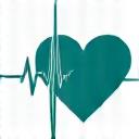 Stylized heart with a pulsating line